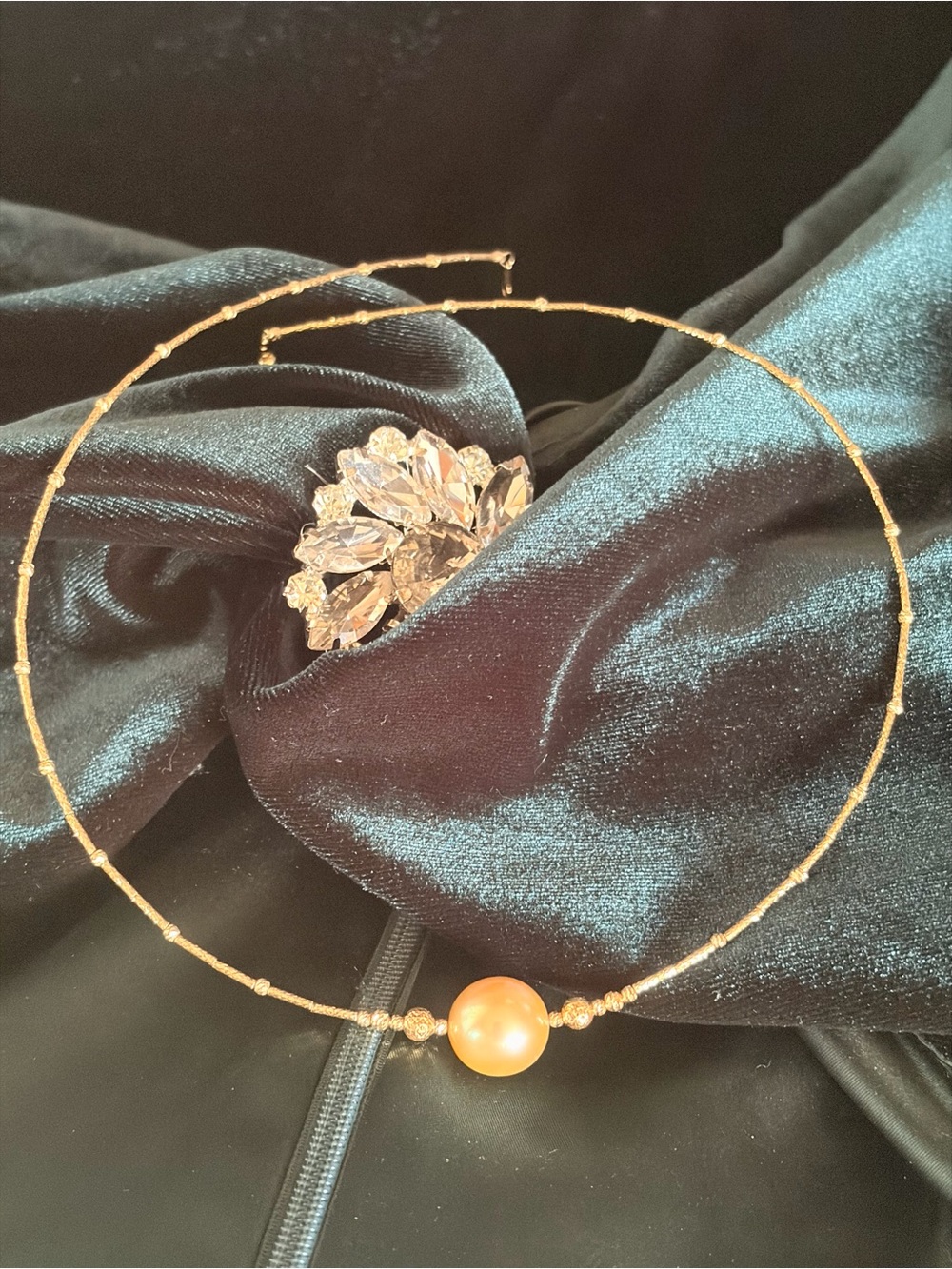 18k yellow gold natural south sea pearl necklace